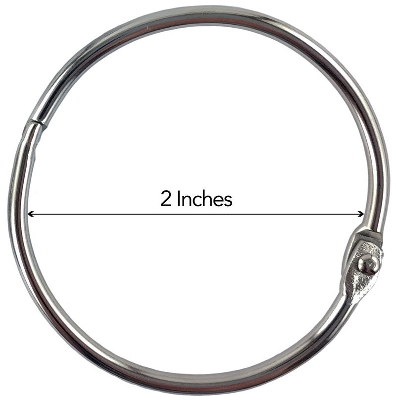 Clipco Book Rings Large 2-Inch Nickel Plated (50-Pack) - Image 2